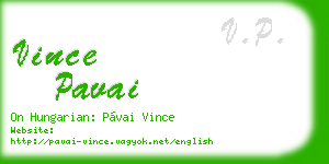 vince pavai business card